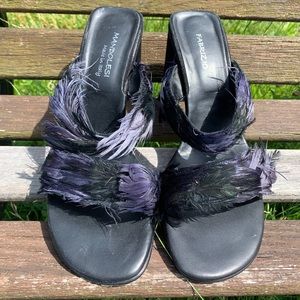 Feather Mule Sandals